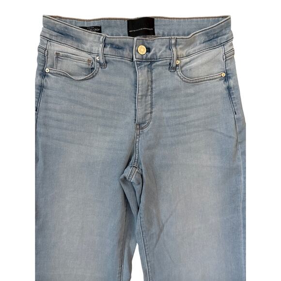 White House Black Market High Rise Wide Leg Cuff Crop Jeans Lavande Antique Sz 6 - Picture 10 of 10